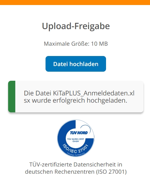 Nach dem Hochladen, können Sie die Upload Seite einfach schließen.
